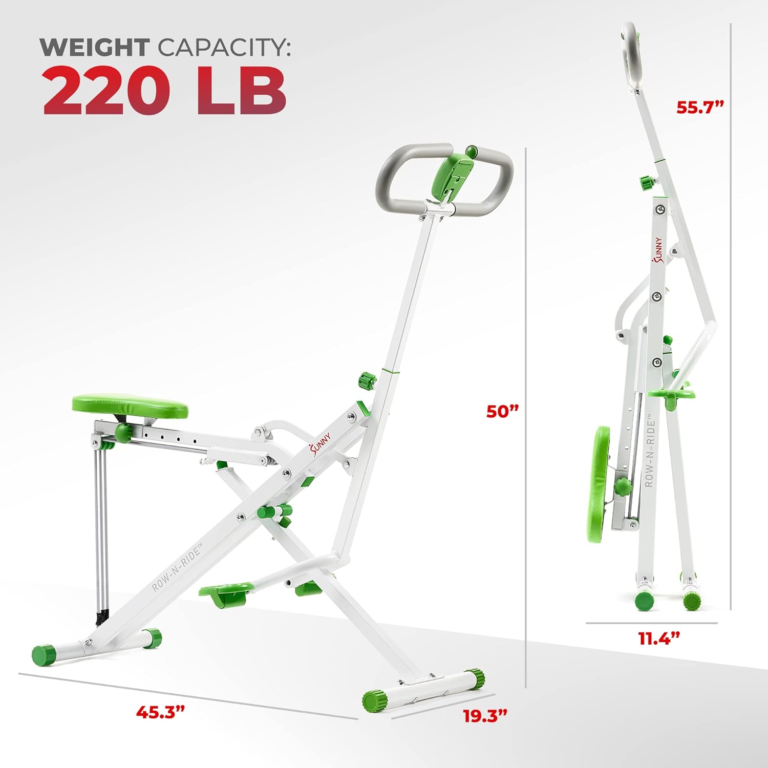 Sunny Health & Fitness Upright Row-N-Ride® Exerciser in Green - NO. 077G