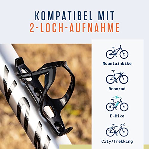 Alphatrail Bike Bottle Cage Max I Lifetime Anti-Breakage Guarantee 36g Lightweight Design I Incl. Fixing Screws I Compatible with Cube, SKS, Elite and Other Drinking Bottles
