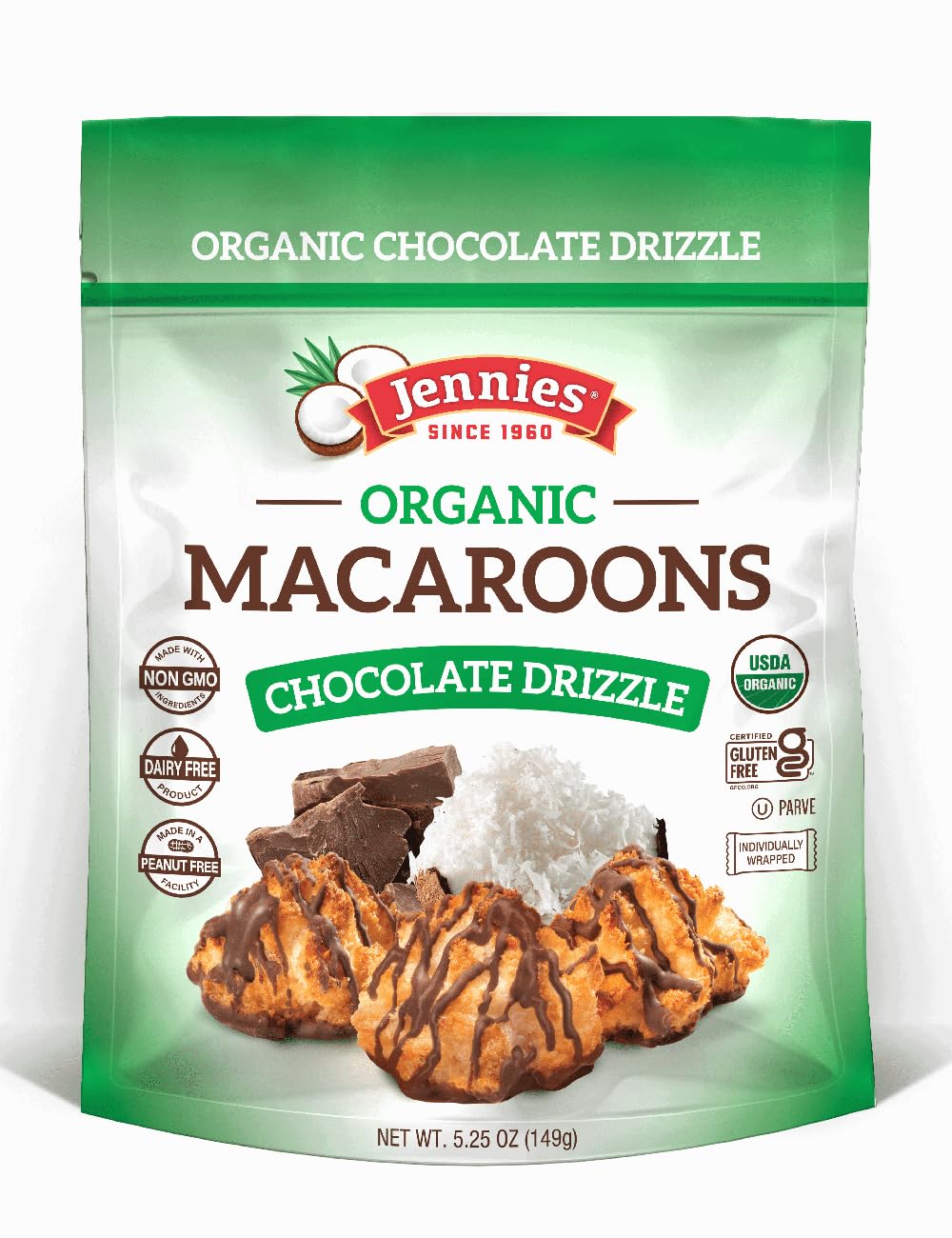 Jennies, Macaroons Chocolate Drizzle, 5.25 Ounce