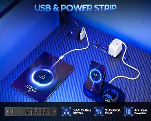 MOTPK L Shaped Gaming Desk with Shelf & 4 Drawers, 43