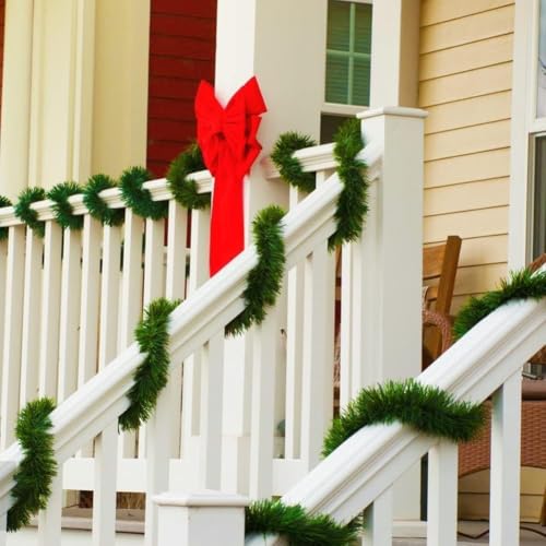 Christmas Garland, 54FT Artificial Soft Green Realistic Pine Greenery for Indoor Outdoor Xmas Mantle, Staircase, Door & Wall Decor