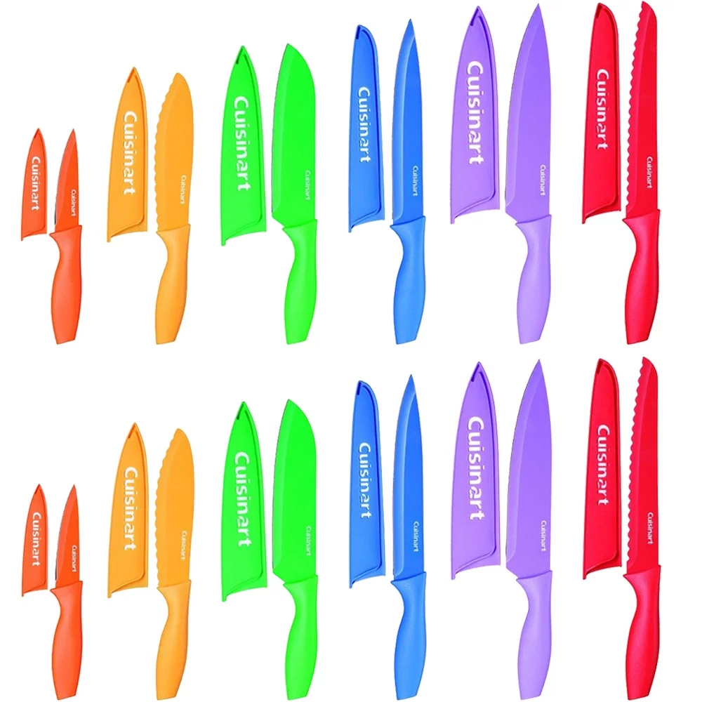 Cuisinart 2-Pack 12-Piece Advantage Color-Coated Professional Knife Set - C55-01-12PCKS