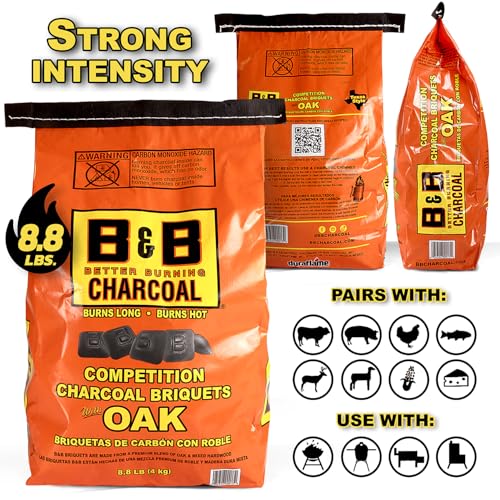 8.8 LB Organic Charcoal Briquettes for Grilling, BBQ Charcoal for Smoker & High Heat Grilling, Easy to Light - Compatible with Kettle & Kamado Grills