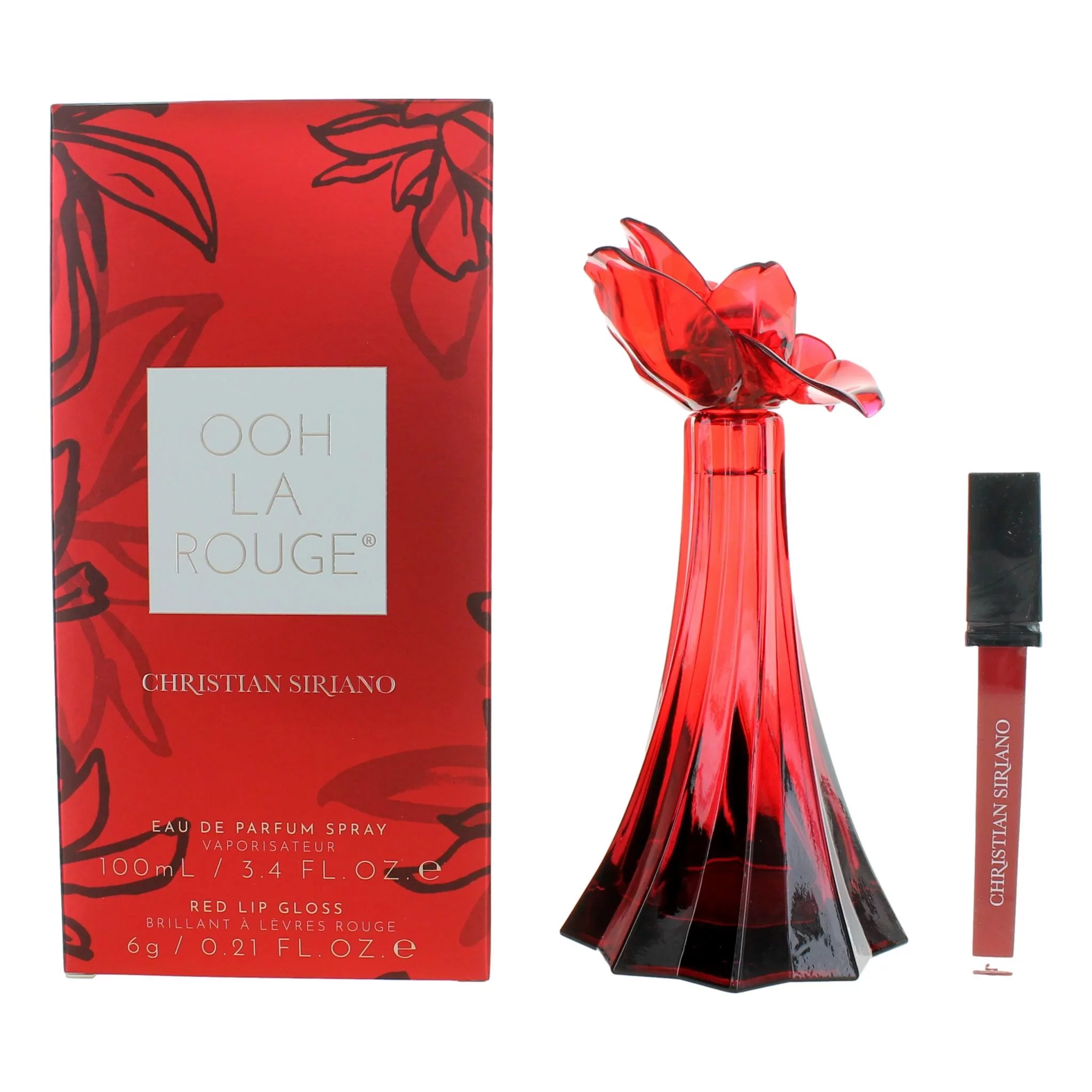 Christian Siriano awcsolr34s 3.4 oz Ooh La Rouge Eau De Parfum Spray for Women with Lip Gloss