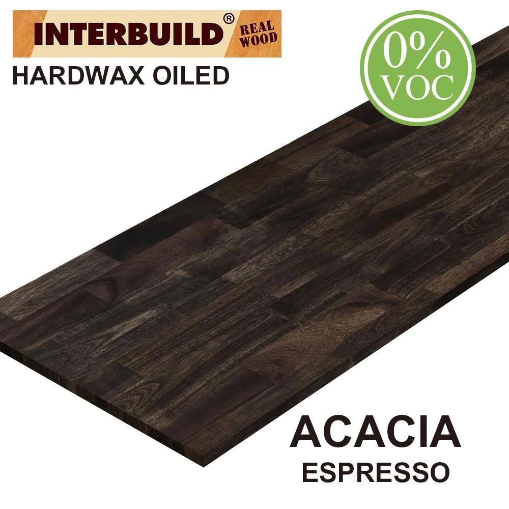 Acacia 6 ft. L x 25 in. D x 1 in. T Butcher Block Countertop in Espresso Stain