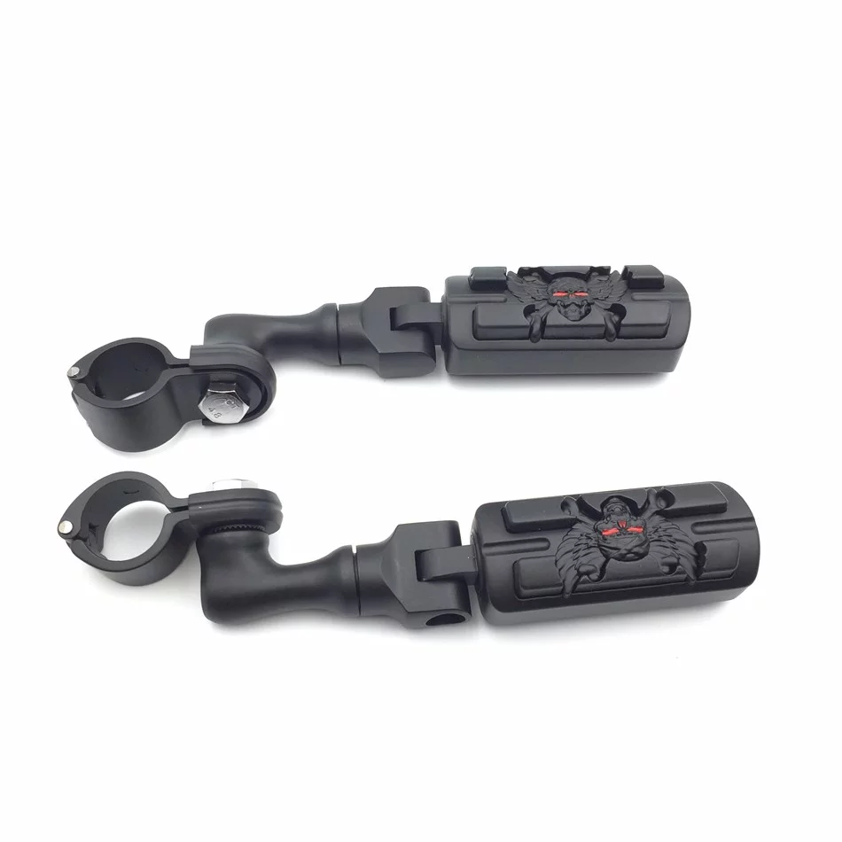 HTT-MOTOR Black Short Peg Mounting Kit with Zombie Sull Foot Peg For Bike Equipped with 1 inch (1