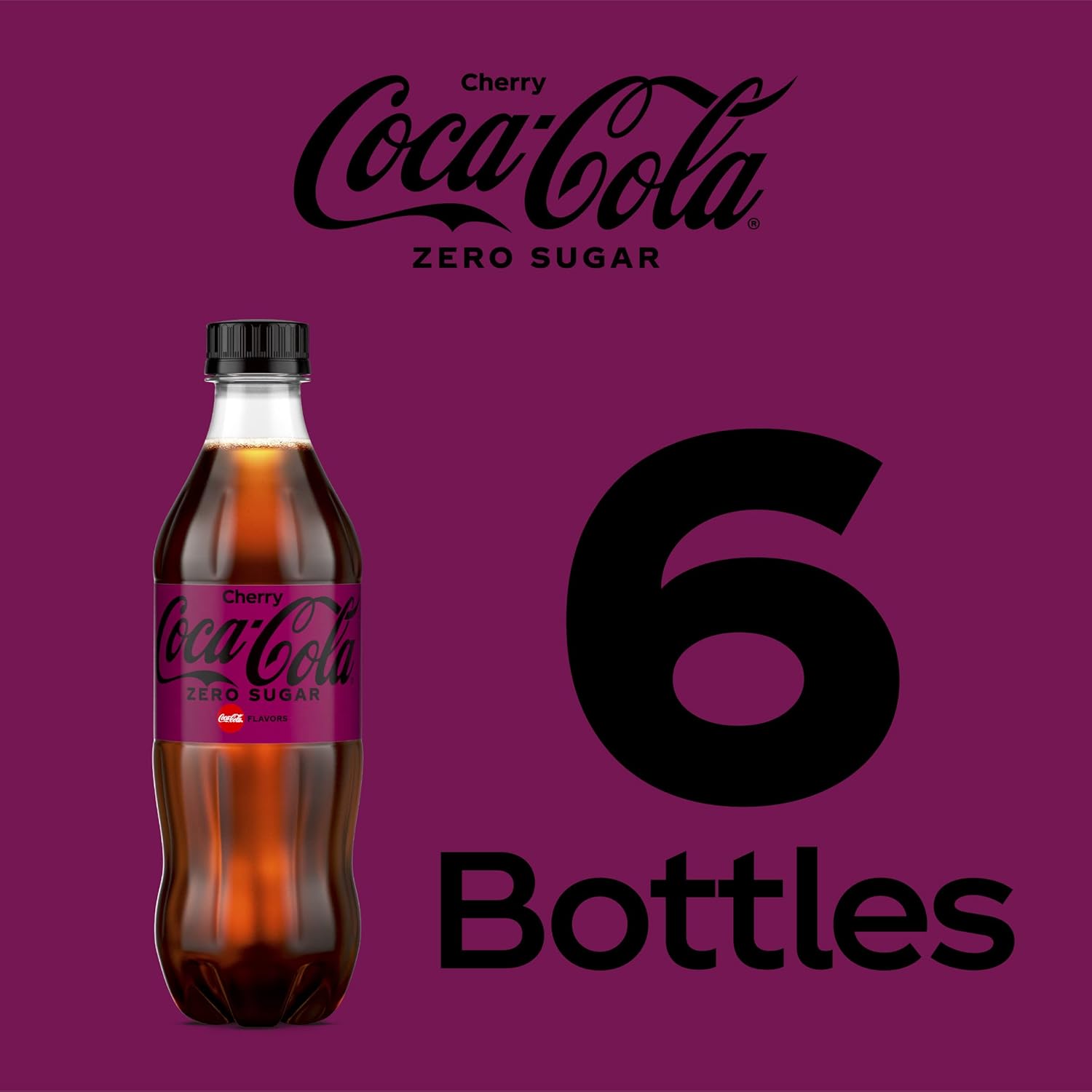 Cherry Coke Zero Sugar, Cherry Flavored Coca-Cola Diet Soda Soft Drink, 16.9 fl oz, 12 Pack