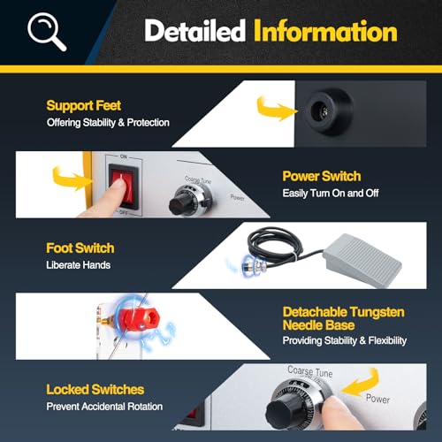 600W Electric Jewelry Spot Welder, Gold Silver Platinum Spot Welding Machine Pulse Sparkle Spot Welder, Jewelry Welder Kit with Foot Switch, Welding Thickness 0.5-1.5mm, 10.03*9.84*5.11Inch