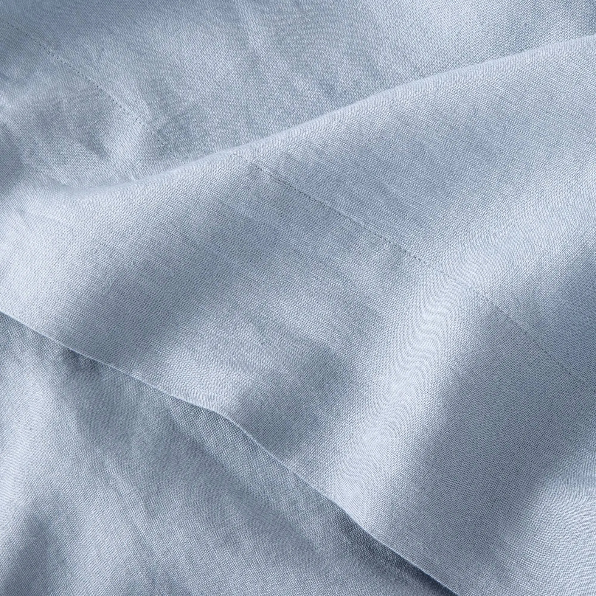 Full 100% Washed Linen Solid Sheet Set Deep Sky Blue - Casaluna