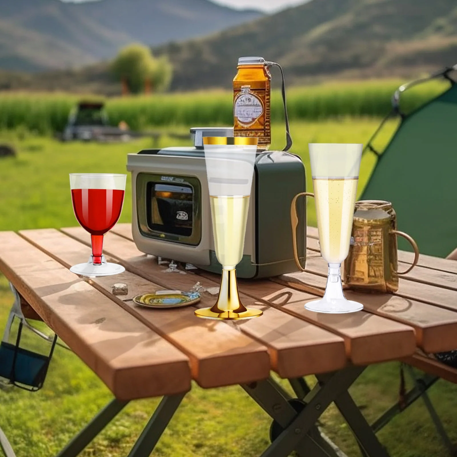 Bulk Pack of Disposable Plastic Champagne Flutes - 40 Pack Clear Plastic Glasses - Wedding Toasting Cups