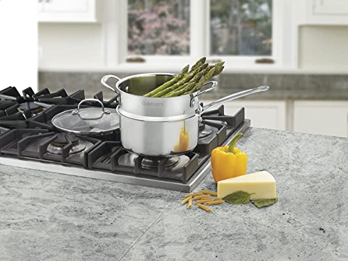 Cuisinart 77-35CG Chef's Classic Brushed Stainless 3-Piece 3-Quart Steamer Set with Pan