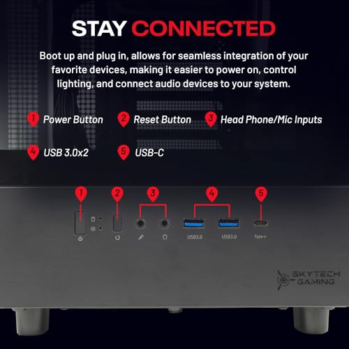 Skytech Gaming Azure 3 Desktop PC, Intel i7 14700F 2.1 GHz (5.3GHz Turbo), NVIDIA RTX 5060 Ti 16GB, 1TB Gen4 NVMe SSD, 32GB DDR5 RAM 6000 RGB, 850W Gold ATX 3 PSU, 360mm ARGB AIO, Wi-Fi, Win 11