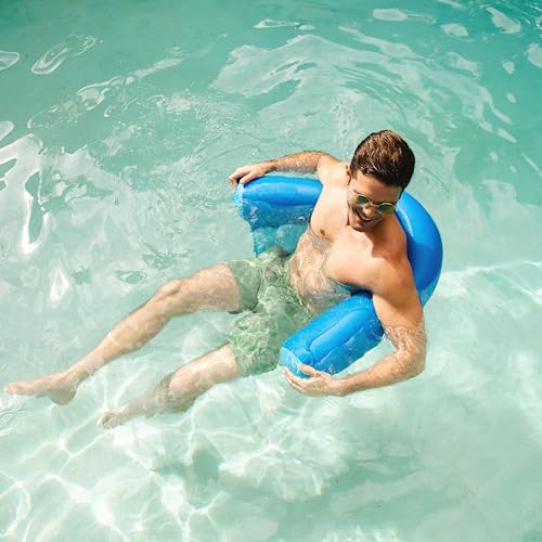 Big Joe Noodle Sling, No Inflation Needed, Pool Float with Armrests, Quick Draining Fabric, Cup Holder
