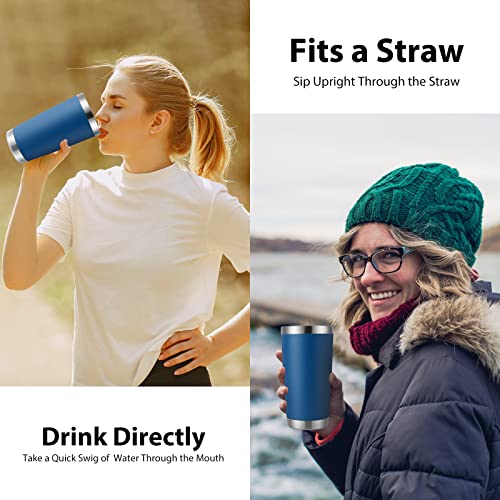 DOMICARE 20oz Stainless Steel Tumbler Bulk with Lid, Double Wall Vacuum Insulated Travel Mug, Powder Coated Coffee Cup, Powder Black, 8 Pack