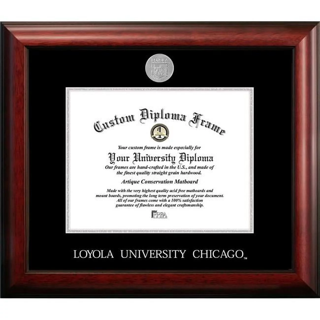 Campus Images  11 x 8.5 in. Loyola University Chicago Silver Embossed Diploma Frame