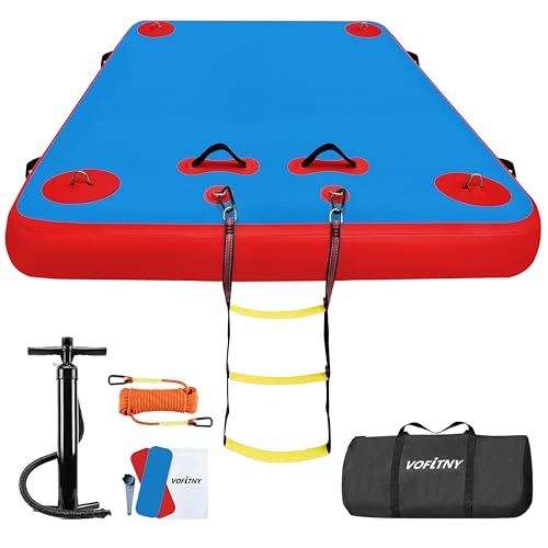 VOFiTNY Inflatable Floating Dock, Swim Platform Floating Dock for Lakes, Lake Floats for Adults, Island Raft Mat for Lake Beach Ocean, Non-Slip Surface