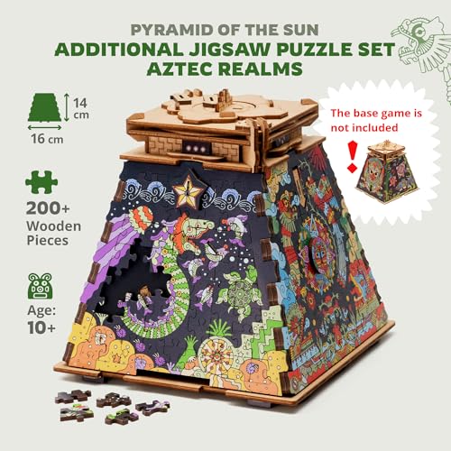 iDventure Cluepuzzle Pyramid of The Sun | Puzzle Box with Jigsaw Puzzle | Escape Room Game | Treasure Box | 3D Wooden Puzzle | Sequential Puzzles Puzzle Box Adults and 10+ | Money Gift Box
