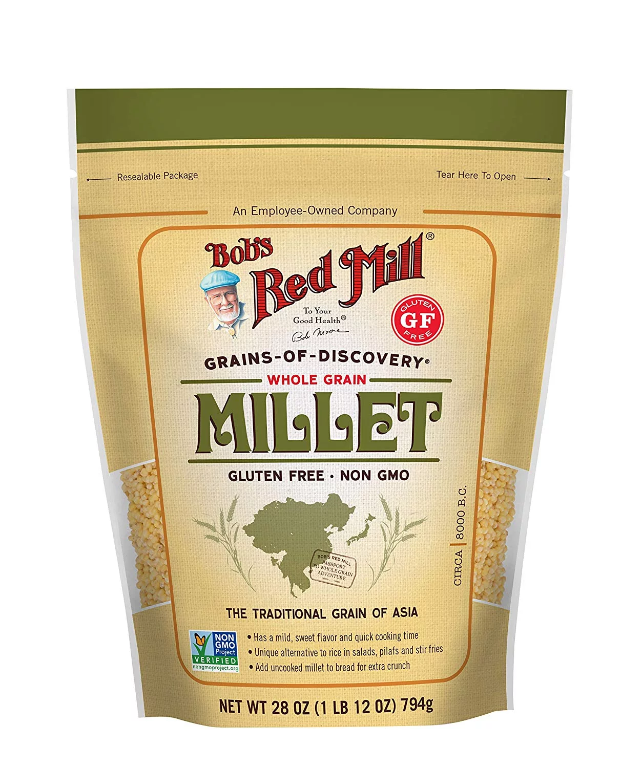 Bobs Red Mill Whole Grain Millet, 28-ounce (Pack of 4)