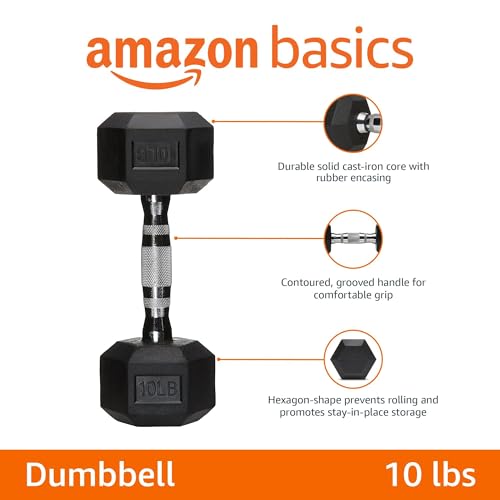 Amazon Basics Rubber Hex Dumbbell Hand Weight