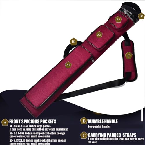 Champion 2X4,3x6 Nylon/Leatherette Billiard Pool Cue Stick Hard Carrying Case 4S2B, 6S3B