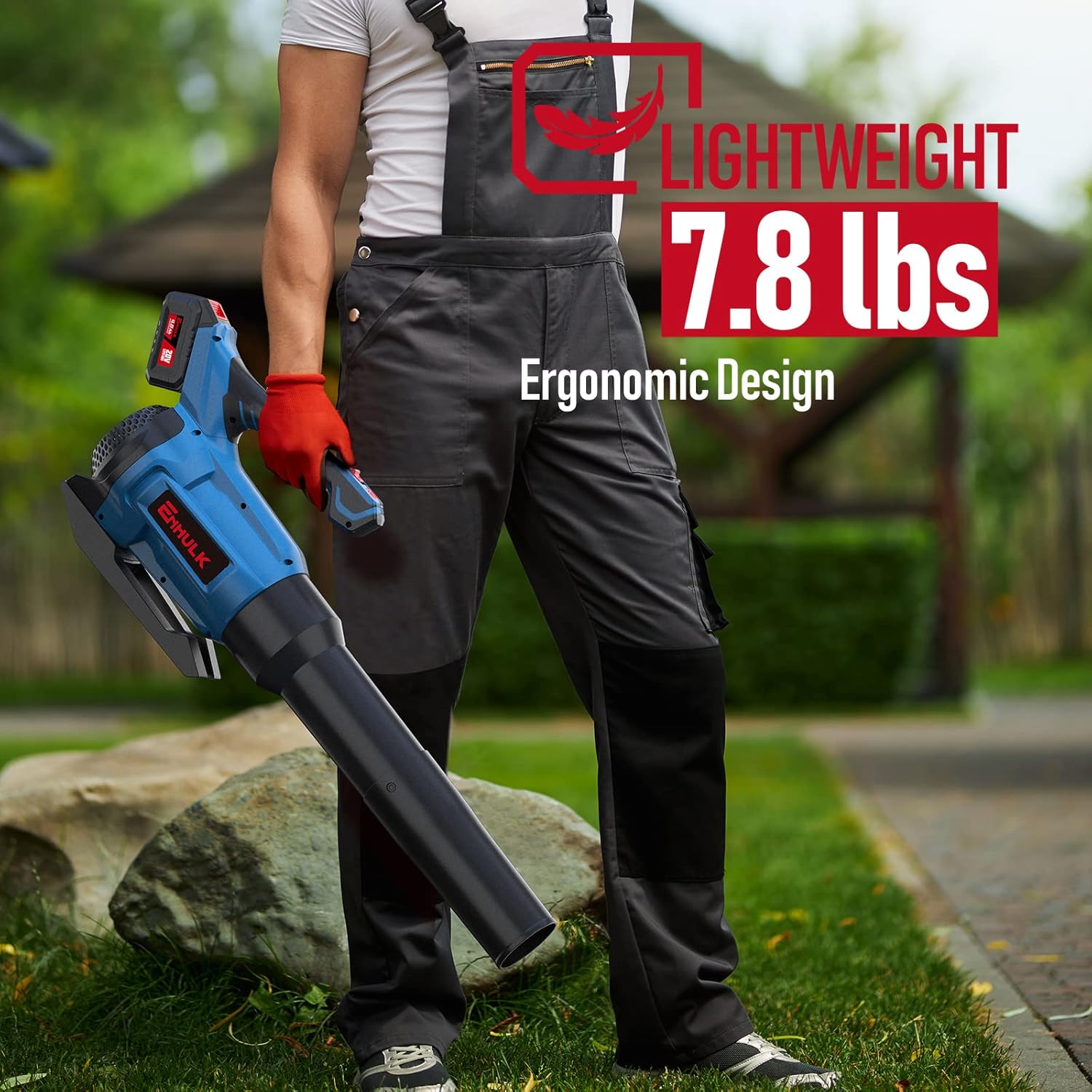 Enhulk Cordless Leaf Blower, 430 CFM Max Electric Jet Blower with Powered Brushless Motor, 20V 4.0Ah Battery&1.8A Fast Charger, High/Low-Speed Handheld Blower for Lawn Care Yard Work Around The House