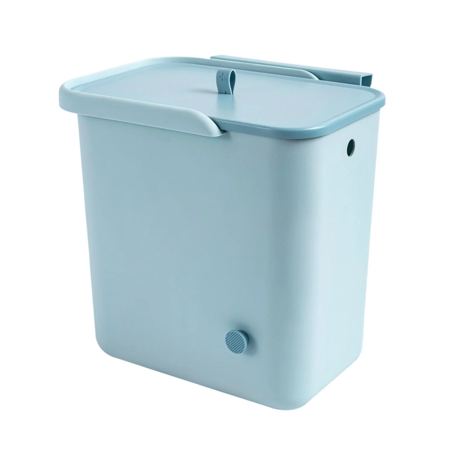 2.4 Gallon Kitchen Hanging Trash Can Sealed Under Sink RV Bedroom Indoor Compost blue