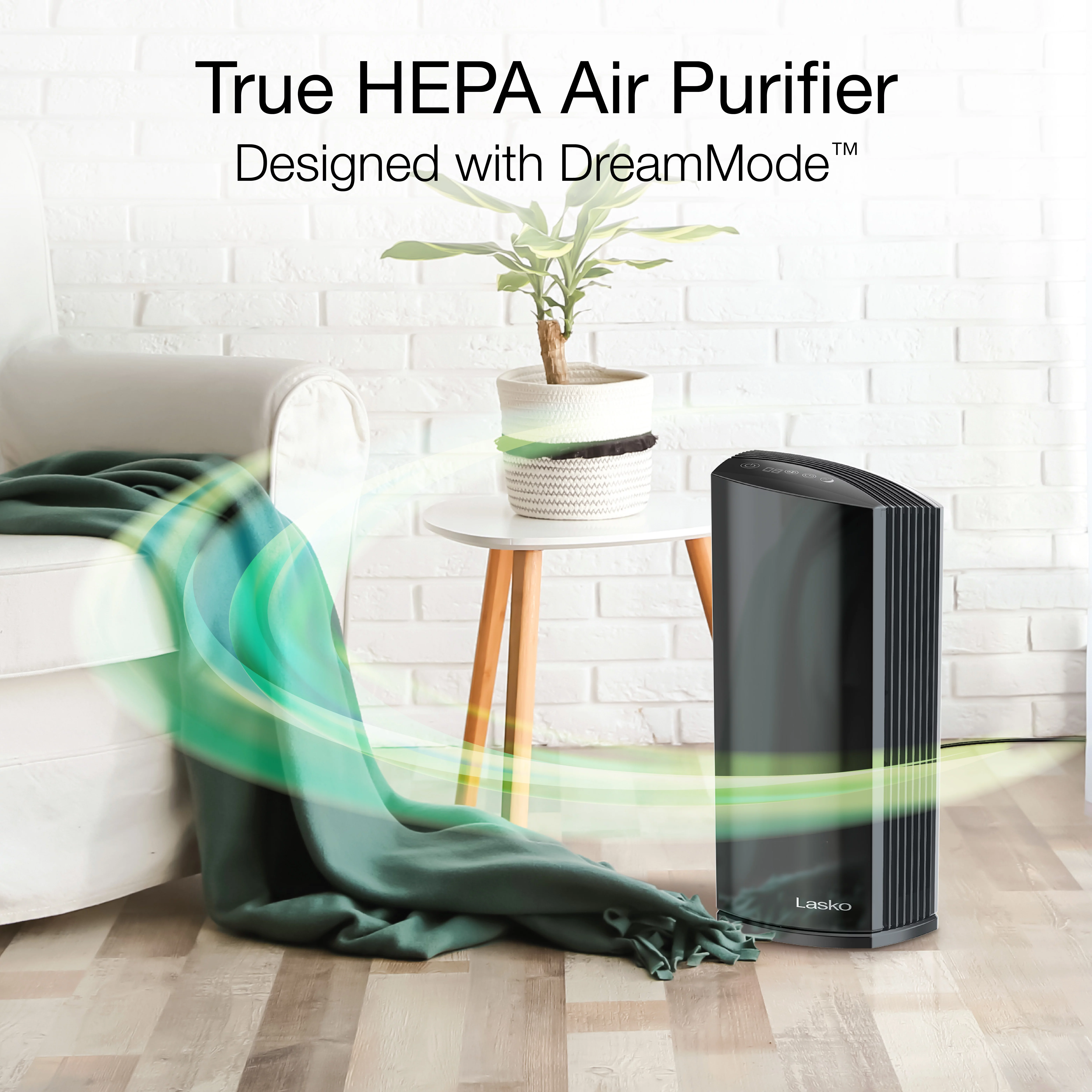 Lasko HEPA Filter Premium Air Purifier Tower with DreamMode and Timer, LP450, Black