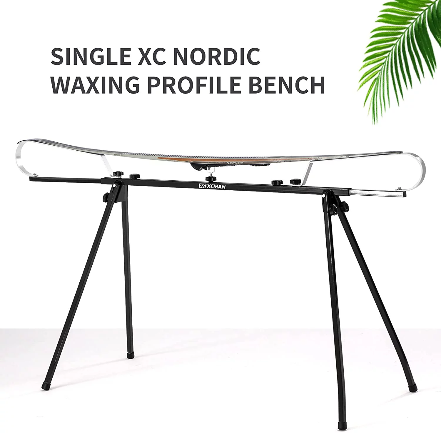 XCMAN Cross Country Nordic Ski Waxing Single Profile Bench Table with Foldable Legs for Traveling,Adjustable Waxing Profile Length 47.2 to 78.7inch