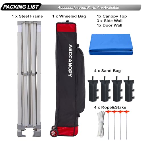 ABCCANOPY Easy Pop Up Canopy Tent with Sidewalls 10x10 Commercial -Series, White