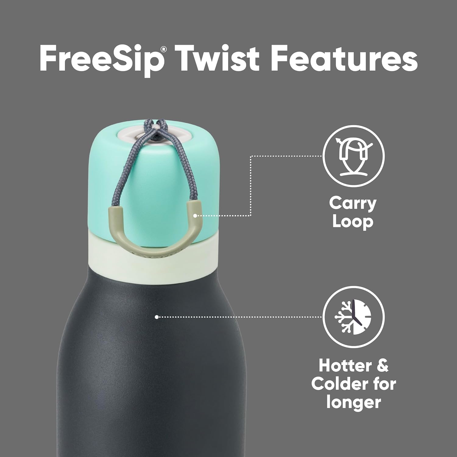Owala 24-oz FreeSip Twist Insulated Stainless Steel Water Bottle and 2-in-1 Bottle Brush Cleaner Set, Blue
