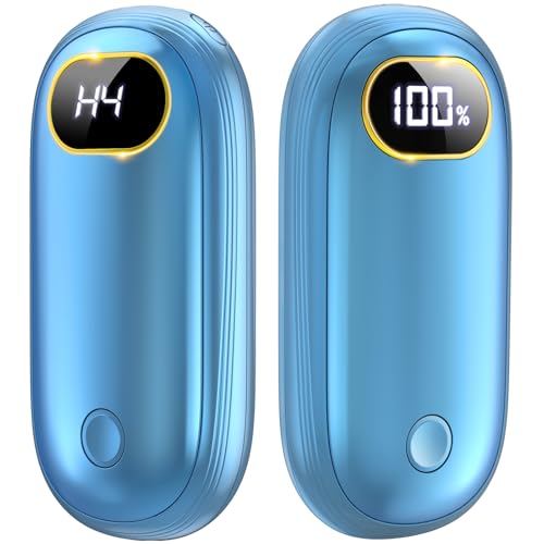 Hand Warmers Rechargeable - Electric Hand Warmers 2 Pack with Dual-Sided Heating for 15Hrs Warmth, LED Display & Flashlight, Hunting Essentials, Gifts for Christmas Man Women Raynauds Golf