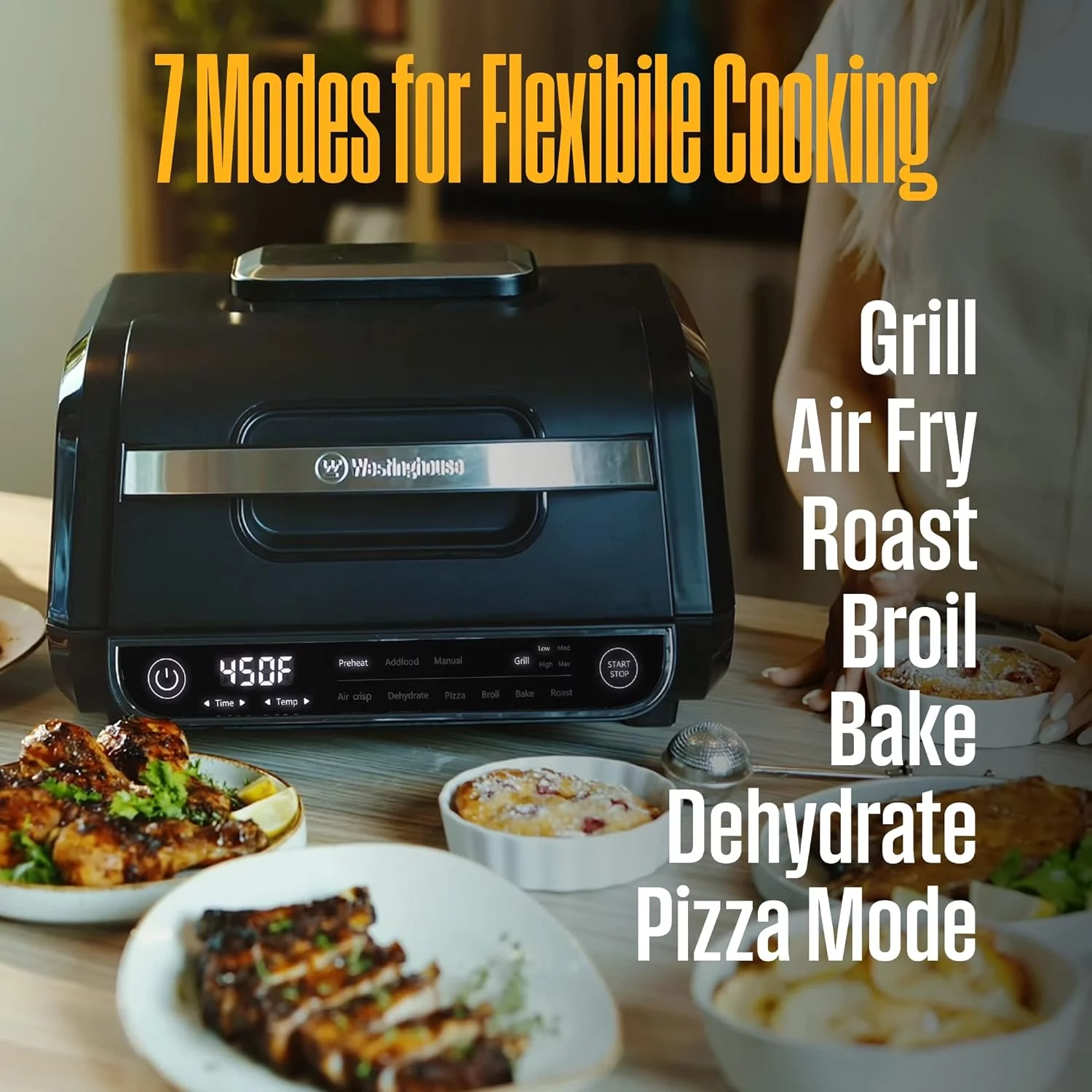 Westinghouse Homeware USA 7 in 1 Air Grill - Black