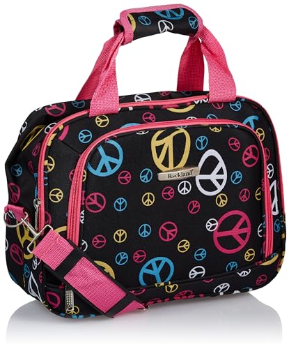 Rockland Fashion Softside Upright Luggage Set, Expandable, Kensington, Black and White, 2-Piece(14/19)