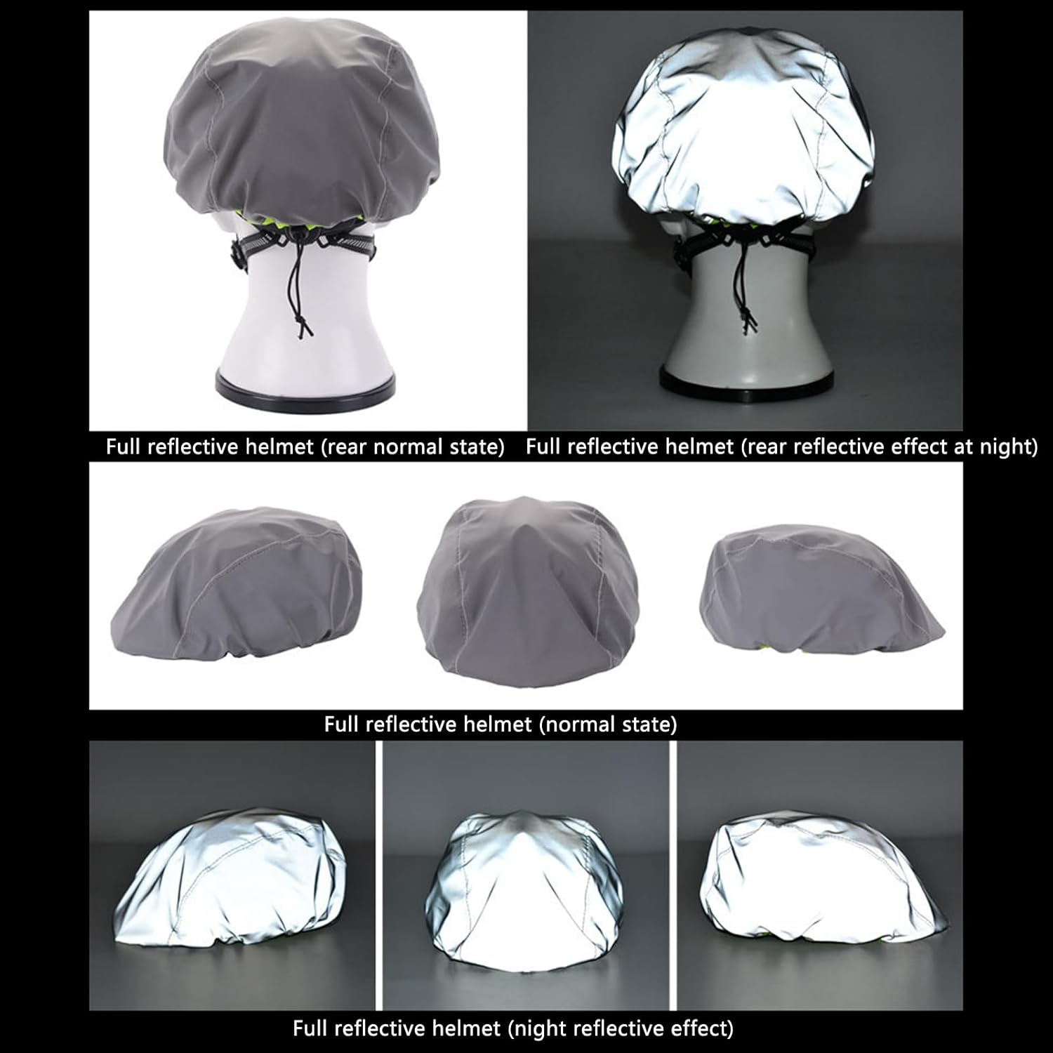 Cycling Helmet Cover Rainproof Windproof Rain Cover Waterproof Visibility Reflective Bicycles Helmet Cover Ventilat