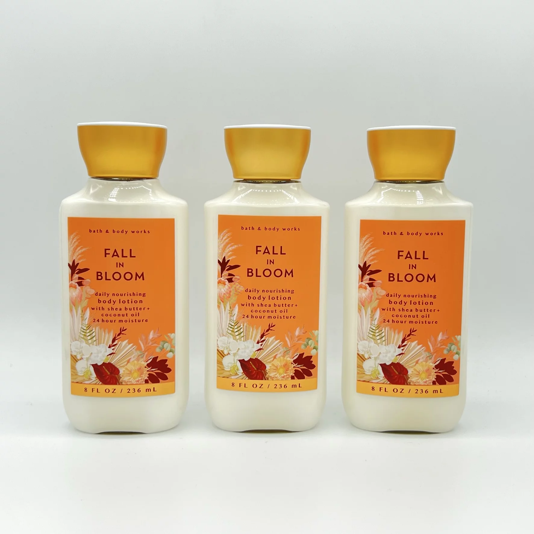 Bath & Body Works Fall In Bloom 8oz Body Lotion 3-Piece Bundle
