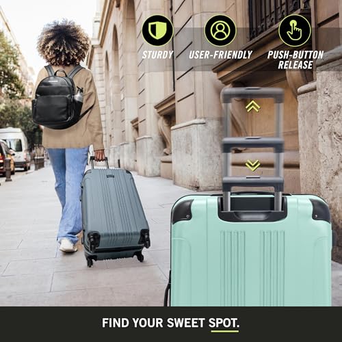 Kenneth Cole REACTION Out of Bounds Lightweight Hardshell 4-Wheel Spinner Luggage, Cobalt Blue, 20-Inch Carry On