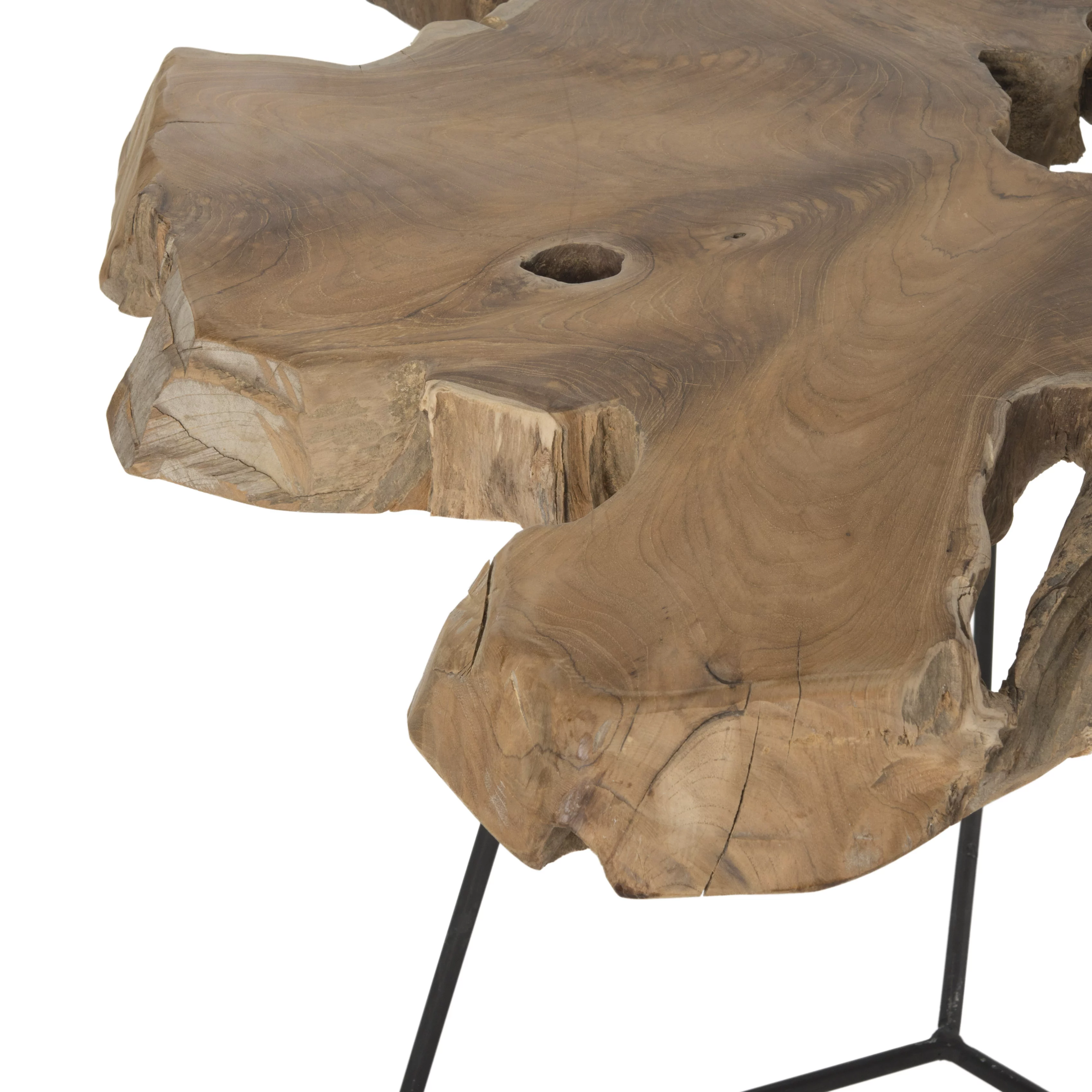 SAFAVIEH Babylon Mission Rustic Tree Top Coffee Table, Natural/Black