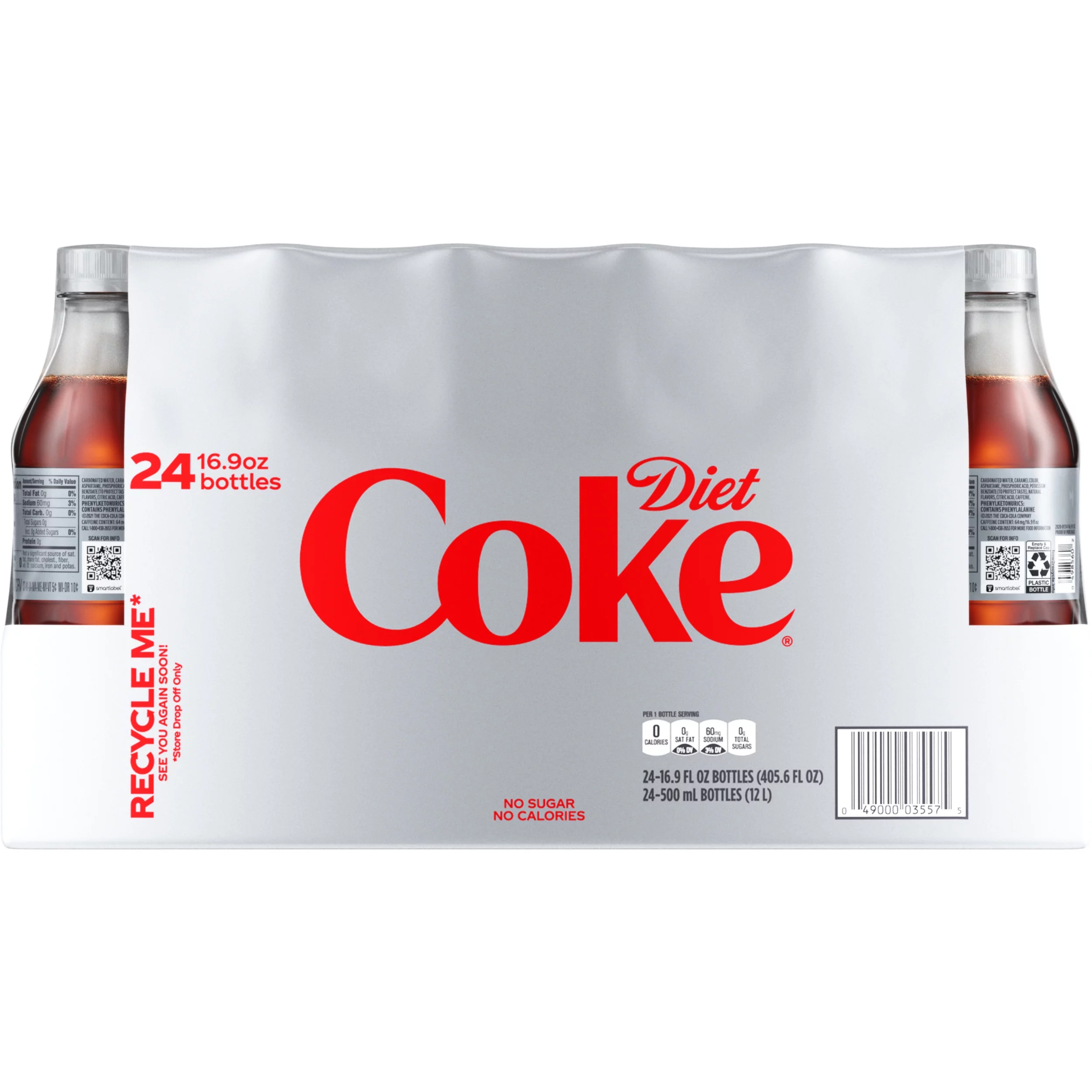 Diet Coke Soda Soft Drink, 16.9 fl oz, 24 Pack