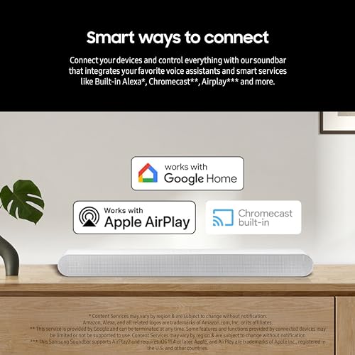 SAMSUNG HW-S50B/ZA 3.0ch All-in-One Soundbar w/Dolby 5.1, DTS Virtual:X, Q Symphony, Built in Center Speaker, Adaptive Sound Lite, Bluetooth Multi Connection, 2022 Black