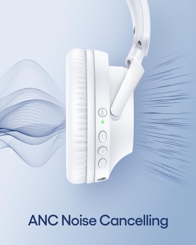 TAGRY Active Noise Cancelling Headphones 100H Playtime Wireless Over Ear Bluetooth Headphones Fast Charging Earphones with Deep Bass Comfort Light Weight Headsets for Travel Home Office PC Black