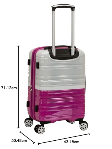 Rockland Melbourne Hardside Expandable Luggage with Spinner Wheels, 2TONENAVY, 2 Piece (20/28)
