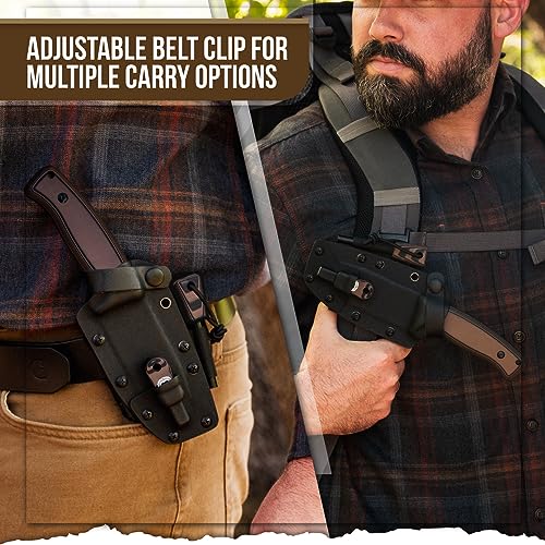 Survival Camping Knife | Fixed Blade Hunting Knife W Sheath | Gift Set For Him Knife with Fire Starter, G10 Scraper & Paracord | Bushcraft Outdoor Knife | Full Tang Tactical Survival Knife Kit