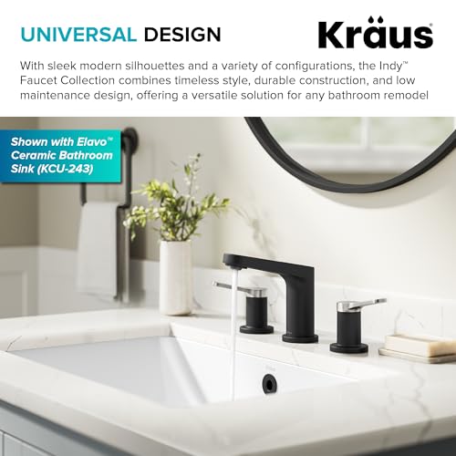KRAUS Indy Single Handle One Hole Bathroom Sink Faucet in Chrome, KBF-1411CH