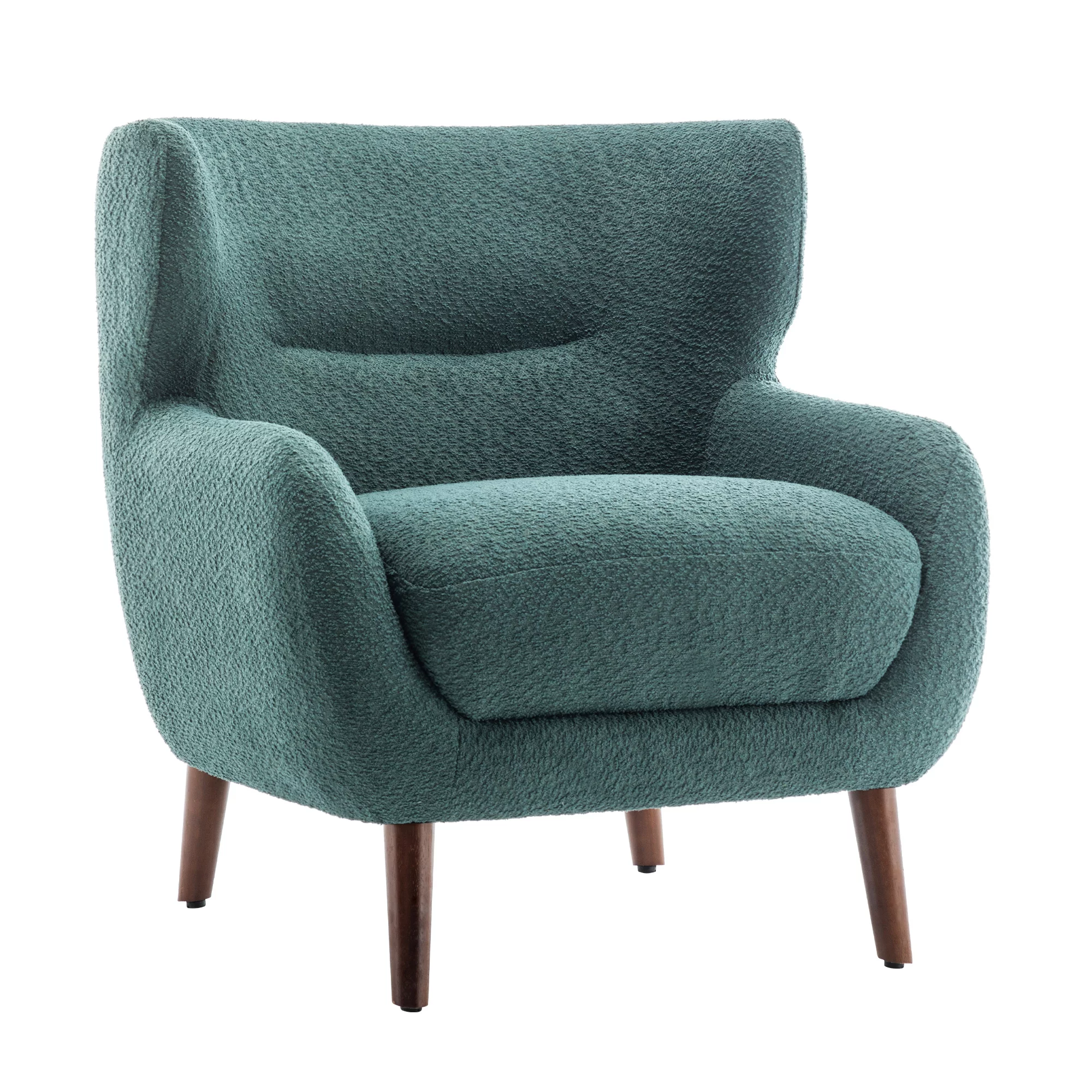 XINMICS Tufted Accent Chair, Wingback Upholstered Armchair, Green