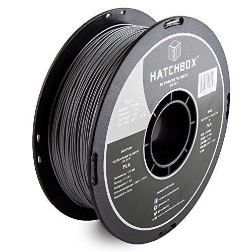 HATCHBOX 1.75mm Black PLA 3D Printer Filament, 1 KG Spool, Dimensional Accuracy +/- 0.03 mm, 3D Printing Filament