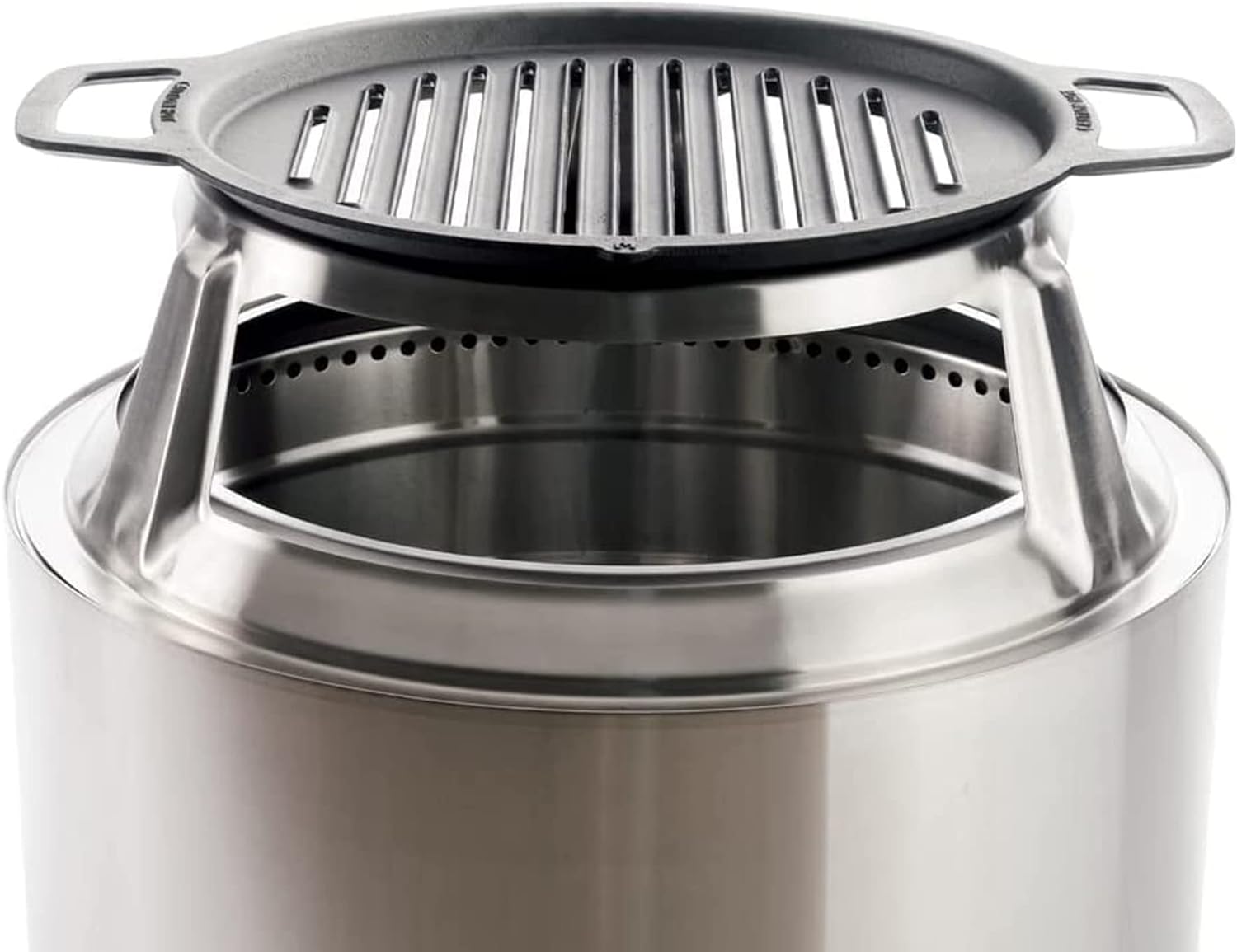 Solo Stove Yukon 27 Grill Top and Hub, Cast Iron Cooktop with Stainless steel Hub for 8”Elevation, Addition for Yukon Fire Pit, Weight: 21.5lbs, Diameter: 17.5