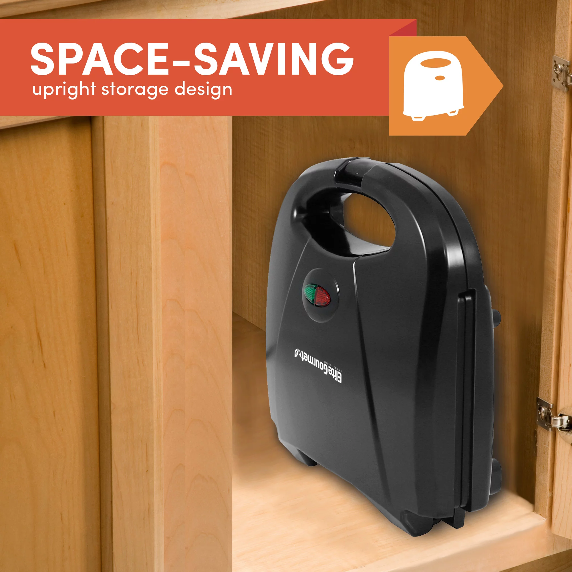 Elite Cuisine Sandwich Maker, Black