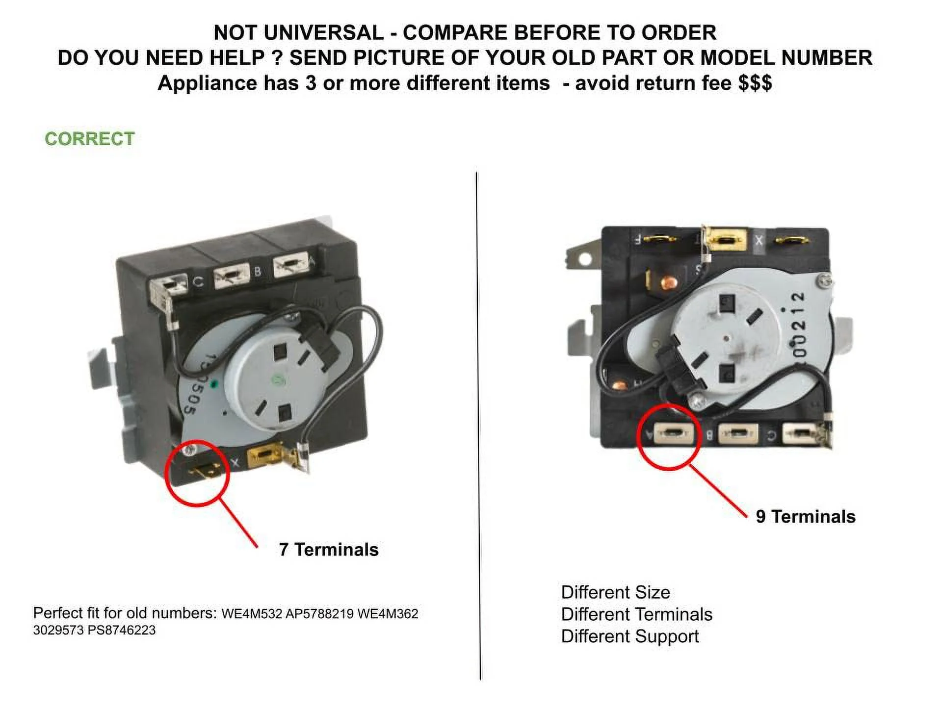 GSPUSA Compatible with GE Hotoint Dryer Timer AP5788219 PS8746223 EAP8746223 PD00025191 CKD4M532X