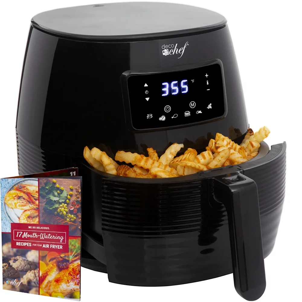 Restored Deco Chef DCDAIR05BLK Digital 5.8QT Electric Air Fryer Healthier & Faster Cooking Black (Refurbished)