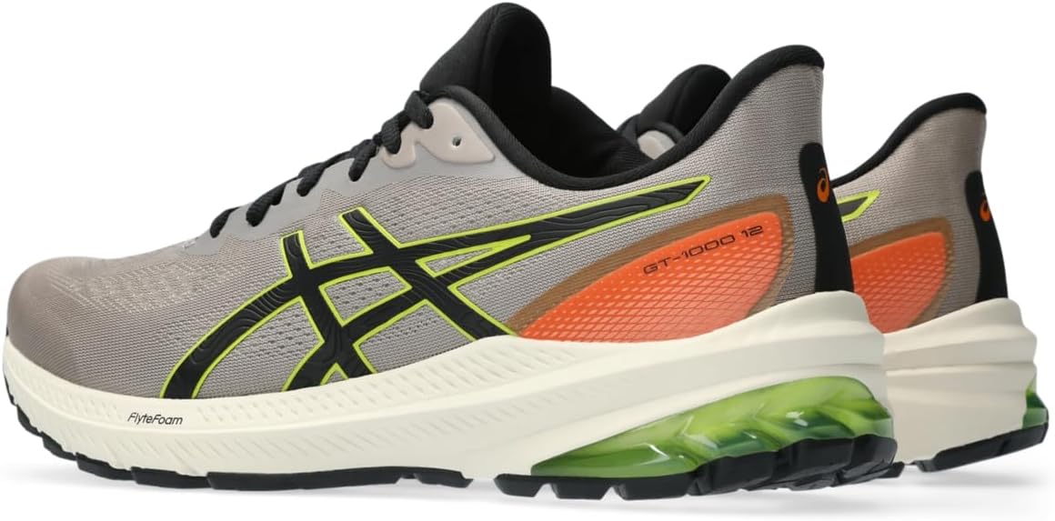 ASICS Men's GT-1000 12 Trail Running Shoes, 10.5, Nature Bathing/NEON Lime